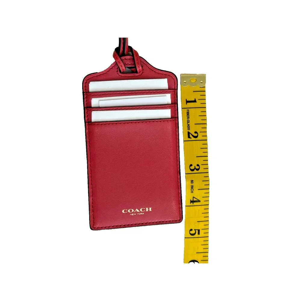 Genuine Coach Red Leather Credit Card Neckwallet w/ID and credit card slots NEW